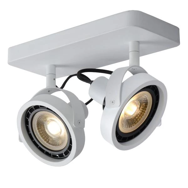 Lucide TALA LED - Plafondspot - LED Dim to warm - GU10 (ES111) - 2x12W 2200K/3000K - Wit - detail 3